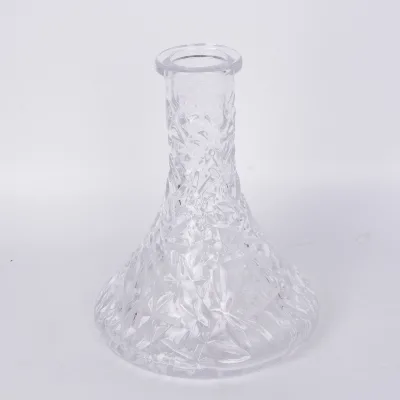 Premium Modern Shisha Hookah Base Durable Clear Glass Intricate Mirror Engravings Eco-friendly 25cm Straight Type for Bar Use