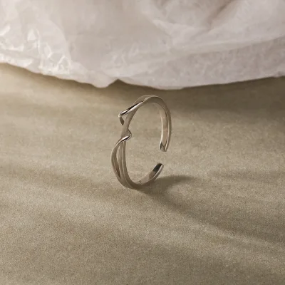 Fine Jewelry Rings Designed Twisted Sterling Rings Fashion Hot Plain Silver Rings for Woman