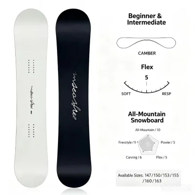Custom Logo Winter Snowboards for All Mountain Riding Poplar Wood Core Fiberglass Construction 3D Printed Factory Direct