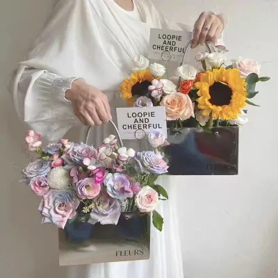 Mother's Day Flowers Bouquet Shop Gift Packaging Bag Flower Custom Paper Bag
