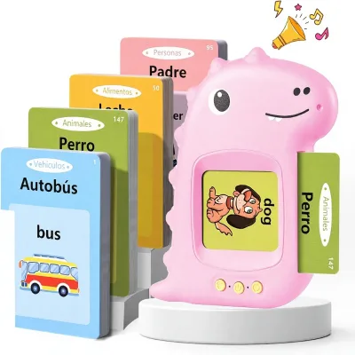 Talking Learning Cards Educational Toys 2-4 Year Olds Spanish Preschool Gift Boys & Girls Plastic 112 Sheets 224