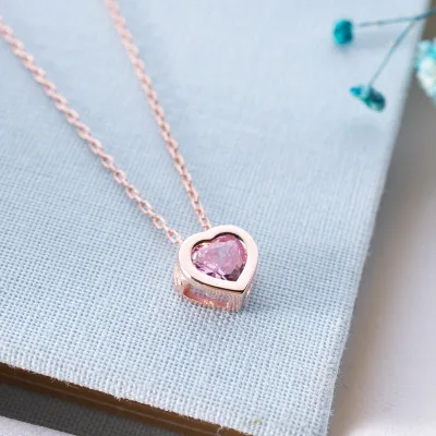 Personalized Geometric Heart Necklace with Birthstone Mothers Day Gift Family Birthstone Jewelry