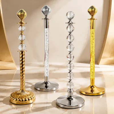 Hotel High-End Stainless Steel Reflective IP65 Protection Water Fillable Light Concierge Pole Crystal Ball