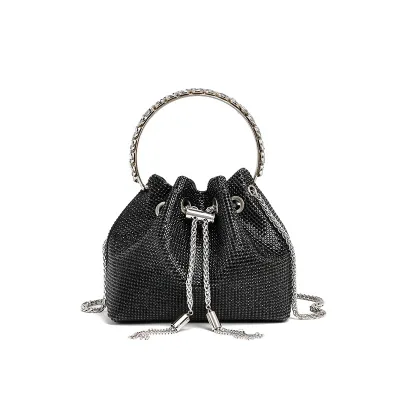 Fashion Diamond Chain Ladies' Banquet Bag Light Luxury High-end Rhinestone Nylon Dinner Handbag