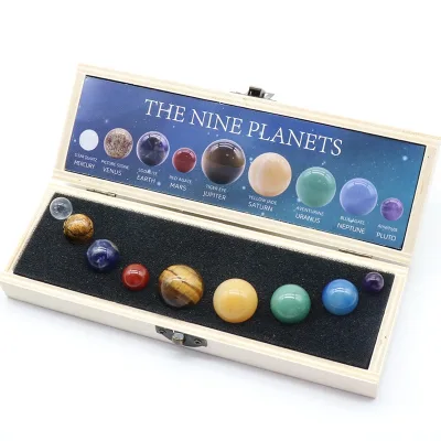 Natural Crystal Healing Stone Nine Planets Feng Shui Ornaments Home Decor Mineral Chakra Balls Gemstone Sphere
