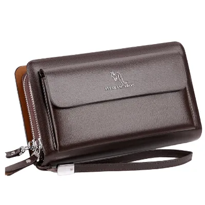 Men's Fashion Korean Zipper Handbag Long Wallet Polyester Lining Animal Prints Waterproof Large Capacity