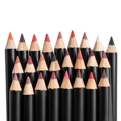 Wholesale Black 22 Colors Lip Liner Durable Lip Liner Pencil With Paper Box OEM White Lipliner Pencil