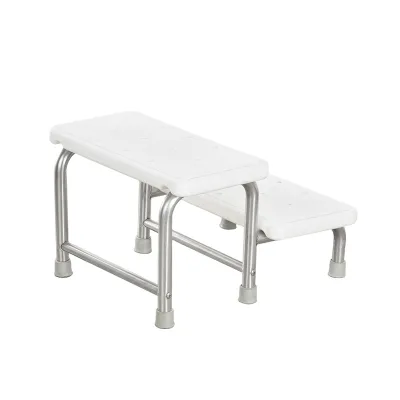 Hospital Furniture Medical With Ribber Platform 2 Step Ladder Folding Ladder Stool With Non-slip Pedal Aluminum Alloy 2 Steps St