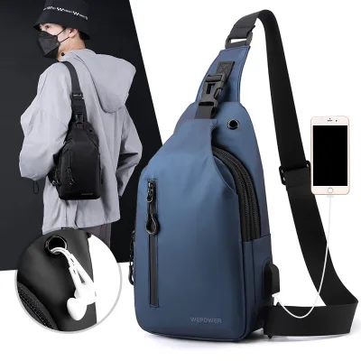 Classic Men's Anti-Theft Waterproof Crossbody Phone Bag Fashion Canvas Shoulder Chest Sling Bag
