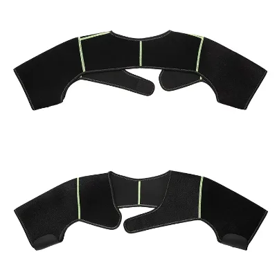 Black Double Shoulder Brace Improved Rotator Cuff Shoulder Support Sleeve for Pain Relief Warm Shoulder Pads Sports Protective