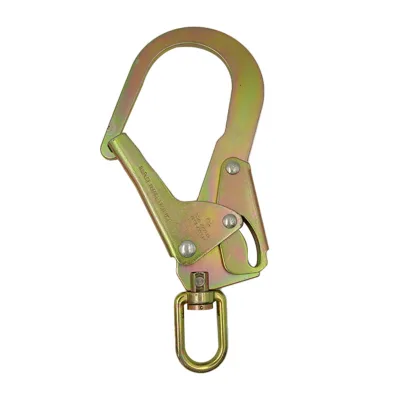 Custom High-Strength 23kn Double Lock Safety Steel Snap Hook 65mm Gate 850g BFL for Aerial Work