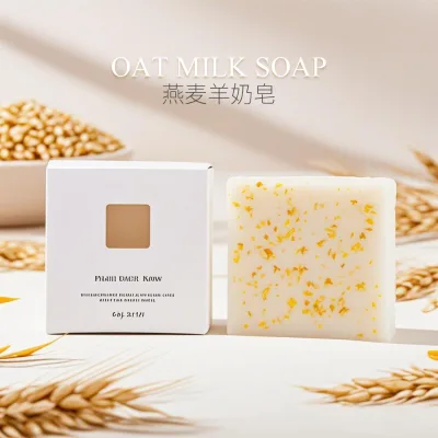 Homemade Shea Butter Goats Goat Oat Milk and Honey Oatmeal Almond Face Soap Bars for Itchy Skin