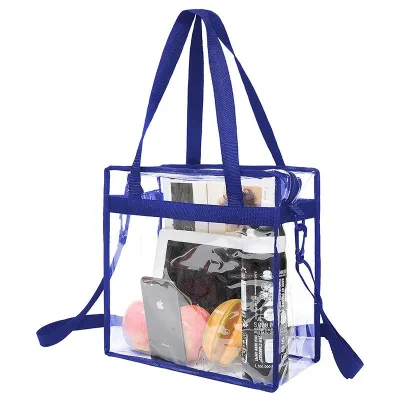 Wholesale Cheap PVC Clear Stadium Approved Tote Bag Transparent with Adjustable Strap