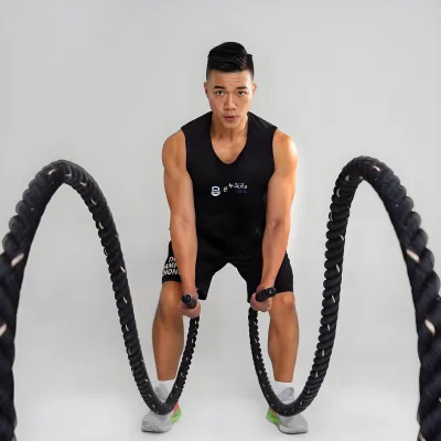 Home Workout Equipment Gym Climbing Rope Heavy Exercise Nylon Weighted Jump Rope for Women and Man