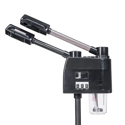 Low Cost Beauty Equipment Facial Steamer with Glass Beaker Black Facial Steamer for Sale
