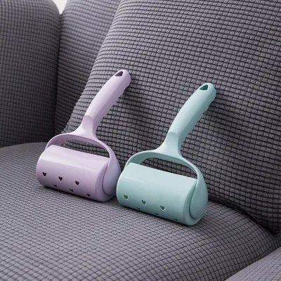 New Plain Color Lint Remover Clothes Hair Removal Brush with 50 Sheets Scraping Teasable Roll Paper Tube Handle Made of Plastic