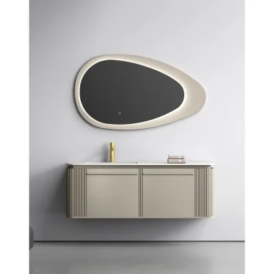 Factory China 84 Inch Natural Wood Pattern on Solid Wood Plywood Bathroom Cabinet