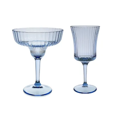 14oz Classic Plastic Acrylic Crystal Stemmed Wine Glasses
