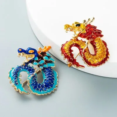 Creative Enamel Dragon Brooch for Women Child Brooches Pin Simple Desgin Party Accessories Gift