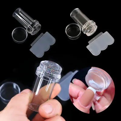 Small Size Silicone Stamp French Nail Art Stamping Kit for Manicure Plate Stamp Polish Stencil Template Seal Stamper Scraper