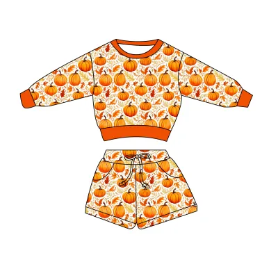 Customized Baby Cotton Pattern Sweatshirt 2 Piece Set Crew Neck Boy Tracksuit Clothes Sleeper Children Boys Sweatshirt