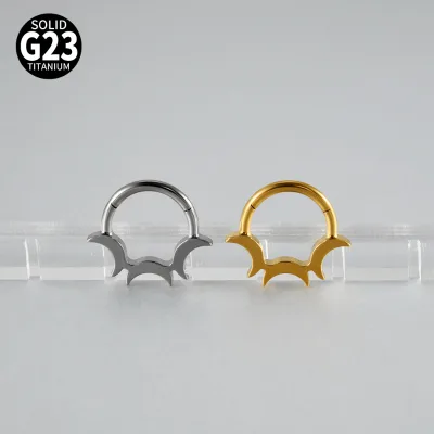 G23 Titanium Moon Segment Ring Minimalist Nose Ring Cartilage Hoop Piercing Jewelry