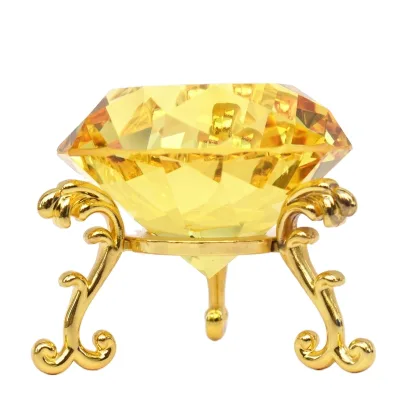 HDW Cheap Wholesale K9 Crystal Diamond Diy Custom Shining Yellow Decorative Crystal Diamond for Home Decoration