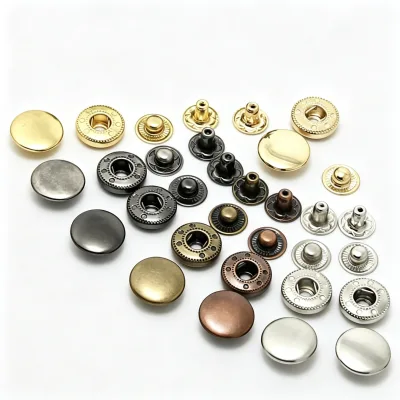 High-end Metal Copper Four-part Snap Buttons Small Mini White No-sew Press Studs DIY Doll Clothes Small Wallets Zhejiang