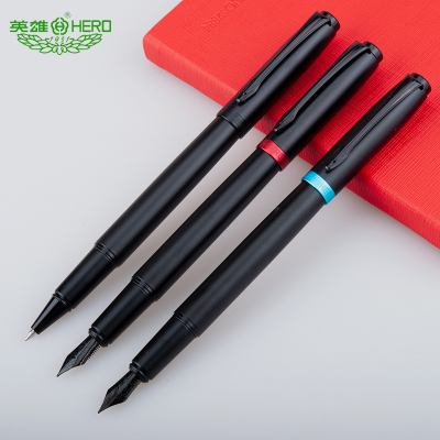 Hero E606 Black Metal Rod Signature Roller Ball Pen & Fountain Pen
