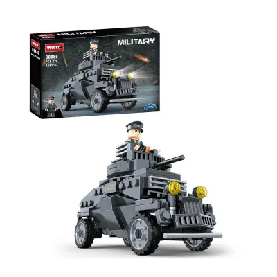 Light Armoured Vehicle Building Blocks Educational Kids Toy Military Mini Armoured Troop Carrier Build Blocks