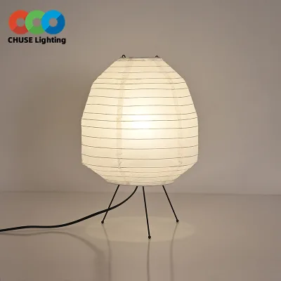 Japanese Wabi Sabi Paper Table Lamp Wooden Base Rice Paper Shade Minimalist Bedside Decor Desk Lamp