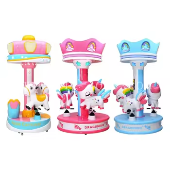 Commercial Popular 3 Seats Mini Carousel Amusement Park Kiddie Ride Indoor Game Machine Small Kids Carousel for Sale