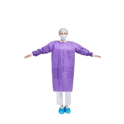 Top Quality Sterile Waterproof  Disposable Non Woven Laboratory Jackets Lab Uniform PP Lab Coat for Doctors