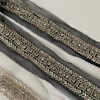 Hot Sell Shiny Sew on Crystal Rhinestones Bead Trim