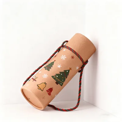 Luxury Custom Size Christmas Gift Tube Box Custom Logo Chocolate Candy Paper Tube Packaging