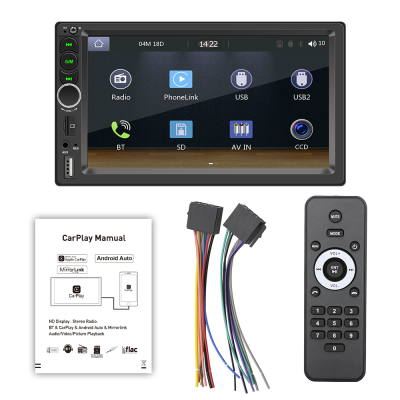 7 Inch Digital Display Touchscreen Player Multimedia Car Radio with CarPlay 2DIN MP5 Car Stereo Radio