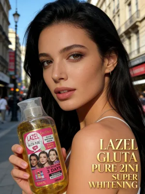 Wholesale LAZEL Gluta Pure 2IN1 Super Whitening Serum 500ml: Glutathione Infused for Moisturizing, Repairing & Brightening Skin