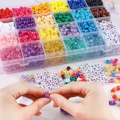 Diy Jewelry Making Large Hole 9mm Pony Beads Necklace Bracelet Kit for Jewelry Making Diy Craft