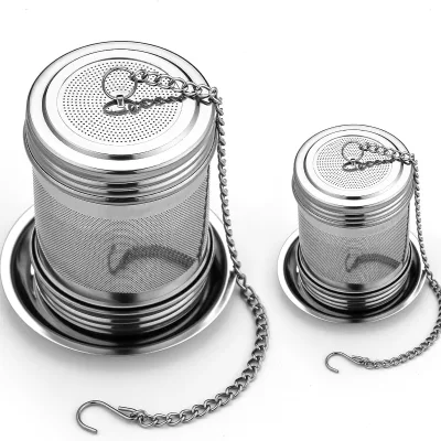 Tea Strainers for Loose Tea,Extra Fine Mesh Tea Infuser 304 Stainless Steel & Updated Slim Threaded Lid