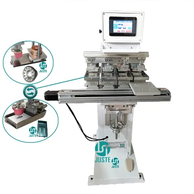 4 Color Roll Pad Printing Machine Fully Electric 150-100 300C Closed Sealed Ink Oil Cup Automatic Pad Printer for Sunglass Cones