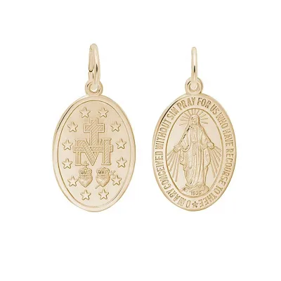 Medal Silver Necklace Catholic Rosary Die Cast Custom Medals Rosaries Our Lady of the Miraculous Medal