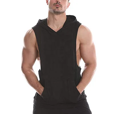 Design Your Own Mens tank Top Comfortable Mens Sport Fitness Vest Hoodie Sleeveless Mens Undershirt Loose tank Top