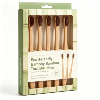 Kraft Wrapped Eco Soft Bamb Toothbrush Set for Homestay Visitor Bathroom Accessories