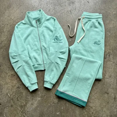 sweatpants and hoodie set Two Piece Set for Men Vintage Relaxed Fit Logo Print Chest Pocket track set