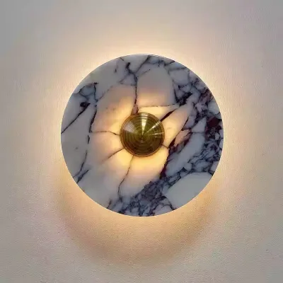 Wholesale Customized Marble LED Wall Lamp for Bathroom Living Room Bedroom Home Decor Modern Round Decoration Wall Light