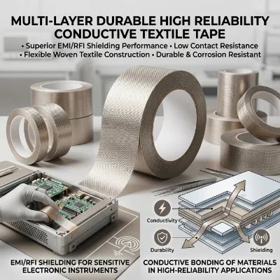 Multi-layer Durable High Reliability Conductive Textile Tape for Precision Laboratory Instrument Measuring Tool Masking Diecut