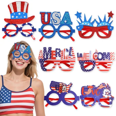 Glasses Flag Red White Blue Glasses USA Canada Mexico Football Fans Cheerleading Cheerleading Props