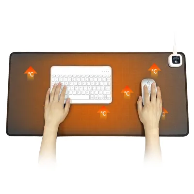 Kelida OEM Large XXL Leather Surface Natural Rubber Base Eco-friendly Water Resistant Heated Gaming Desk Pad Wrist Rest PC