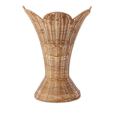 Elegance Handmade Woven Rattan Wall Vase Home Decorative Vase Display Rustic Wall Hanging Vase Living Room Decor