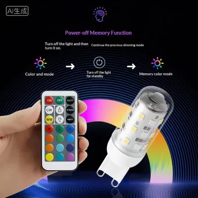 G9 Corn Light RGB Dimming Dynamic E14 LED Light Source Synchronous Infrared Reception 21-Key IR Remote Bulb
